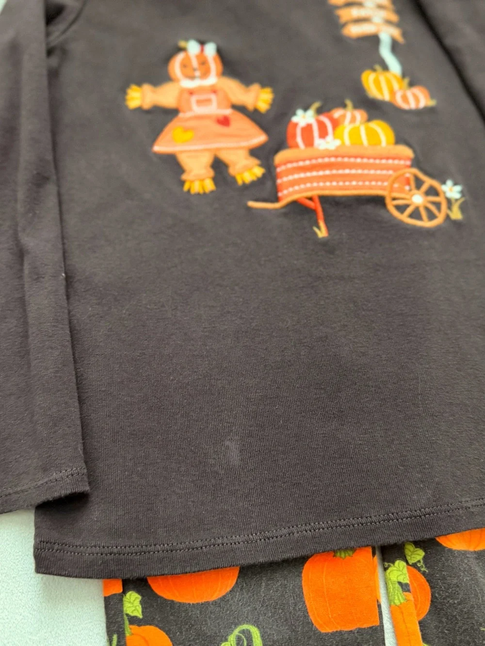 Gymboree Pumpkin Patch Scarecrow Top & Ponte Leggings Size 7 VGUC